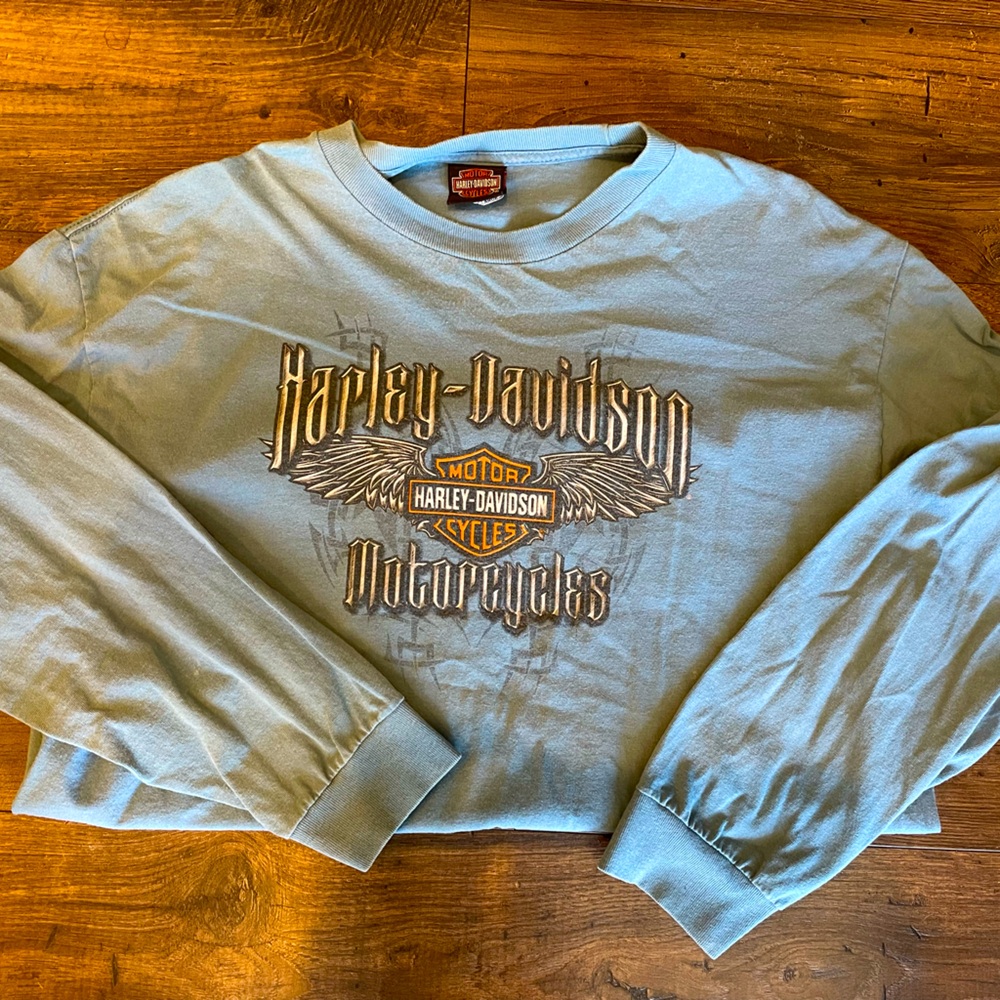 Light blue Harley long sleeve